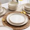 imageAmorArc Ceramic Dinnerware Sets Wavy Rim Stoneware Plates and Bowls Sets Highly Chip and Crack Resistant  Dishwasher ampamp Microwave ampamp Oven Safe Dishes set Service for 4 12pcCappuccino White