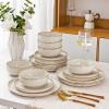 imageAmorArc Ceramic Dinnerware Sets Wavy Rim Stoneware Plates and Bowls Sets Highly Chip and Crack Resistant  Dishwasher ampamp Microwave ampamp Oven Safe Dishes set Service for 4 12pcCappuccino
