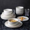 imageAmorArc Ceramic Dinnerware Sets Wavy Rim Stoneware Plates and Bowls Sets Highly Chip and Crack Resistant  Dishwasher ampamp Microwave ampamp Oven Safe Dishes set Service for 4 12pcMatte White