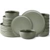 imageAmorArc Ceramic Dinnerware Sets Wavy Rim Stoneware Plates and Bowls Sets Highly Chip and Crack Resistant  Dishwasher ampamp Microwave ampamp Oven Safe Dishes set Service for 4 12pcReactive Matte