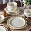 imageAmorArc Ceramic Dinnerware Sets Wavy Rim Stoneware Plates and Bowls Sets Highly Chip and Crack Resistant  Dishwasher ampamp Microwave ampamp Oven Safe Dishes set Service for 4 12pcBeige
