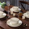 imageAmorArc Ceramic Dinnerware Sets Wavy Rim Stoneware Plates and Bowls Sets Highly Chip and Crack Resistant  Dishwasher ampamp Microwave ampamp Oven Safe Dishes set Service for 4 12pcBeige
