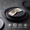imageAmorArc Ceramic Dinnerware Sets Wavy Rim Stoneware Plates and Bowls Sets Highly Chip and Crack Resistant  Dishwasher ampamp Microwave ampamp Oven Safe Dishes set Service for 4 12pcMatte Speckled Black