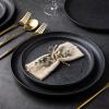 imageAmorArc Ceramic Dinnerware Sets Wavy Rim Stoneware Plates and Bowls Sets Highly Chip and Crack Resistant  Dishwasher ampamp Microwave ampamp Oven Safe Dishes set Service for 4 12pcMatte Speckled Black
