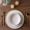 imageAmorArc Ceramic Dinnerware Sets Wavy Rim Stoneware Plates and Bowls Sets Highly Chip and Crack Resistant  Dishwasher ampamp Microwave ampamp Oven Safe Dishes set Service for 4 12pcMatte Speckled White