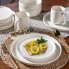 imageAmorArc Ceramic Dinnerware Sets Wavy Rim Stoneware Plates and Bowls Sets Highly Chip and Crack Resistant  Dishwasher ampamp Microwave ampamp Oven Safe Dishes set Service for 4 12pcMatte Speckled White