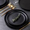 imageAmorArc Ceramic Dinnerware Sets Wavy Rim Stoneware Plates and Bowls Sets Highly Chip and Crack Resistant  Dishwasher ampamp Microwave ampamp Oven Safe Dishes set Service for 4 12pcMatte Black