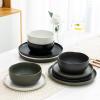 imageAmorArc Ceramic Dinnerware Sets Wavy Rim Stoneware Plates and Bowls Sets Highly Chip and Crack Resistant  Dishwasher ampamp Microwave ampamp Oven Safe Dishes set Service for 4 12pcMix Color