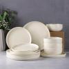 imageAmorArc Ceramic Dinnerware Sets Wavy Rim Stoneware Plates and Bowls Sets Highly Chip and Crack Resistant  Dishwasher ampamp Microwave ampamp Oven Safe Dishes set Service for 4 12pcBeige