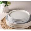 imageAmorArc Ceramic Dinnerware Sets for 4 Modern Stoneware Plates and Bowls SetsChip and Crack Resistant  Dishwasher ampamp Microwave Safe Ceramic Dishes SetService for 4 12pcCreamModernCream