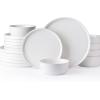 imageAmorArc Ceramic Dinnerware Sets for 4Stoneware Plates and Bowls SetsChip and Crack Resistant  Dishwasher ampamp Microwave Safe Ceramic DishesService for 4 12pcWhiteWhite