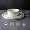imageAmorArc Ceramic Dinnerware Sets for 4Stoneware Plates and Bowls SetsChip and Crack Resistant  Dishwasher ampamp Microwave Safe Ceramic DishesService for 4 12pcWhiteCream