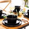 imageAmorArc Ceramic Dinnerware Sets for 4Stoneware Plates and Bowls SetsChip and Crack Resistant  Dishwasher ampamp Microwave Safe Ceramic DishesService for 4 12pcWhiteBlack