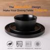 imageAmorArc Ceramic Dinnerware Sets for 4Stoneware Plates and Bowls SetsChip and Crack Resistant  Dishwasher ampamp Microwave Safe Ceramic DishesService for 4 12pcWhiteBlack