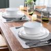 imageAmorArc Ceramic Dinnerware Sets for 4Stoneware Plates and Bowls SetsChip and Crack Resistant  Dishwasher ampamp Microwave Safe Ceramic DishesService for 4 12pcWhiteWhite