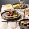 imageAmorArc Ceramic Dinnerware Sets for 4Stoneware Plates and Bowls SetsChip and Crack Resistant  Dishwasher ampamp Microwave Safe Ceramic DishesService for 4 12pcWhiteGray