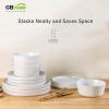 imageAmorArc Ceramic Dinnerware Sets for 4Stoneware Plates and Bowls SetsChip and Crack Resistant  Dishwasher ampamp Microwave Safe Ceramic DishesService for 4 12pcWhiteWhite