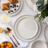 imageAmorArc Ceramic Dinnerware Sets for 4Stoneware Plates and Bowls SetsChip and Crack Resistant  Dishwasher ampamp Microwave Safe Ceramic DishesService for 4 12pcWhiteCream