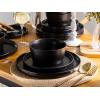 imageAmorArc Ceramic Dinnerware Sets for 4Stoneware Plates and Bowls SetsChip and Crack Resistant  Dishwasher ampamp Microwave Safe Ceramic DishesService for 4 12pcWhiteBlack