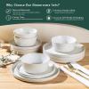 imageAmorArc Ceramic Dinnerware Sets for 4Stoneware Plates and Bowls SetsChip and Crack Resistant  Dishwasher ampamp Microwave Safe Ceramic DishesService for 4 12pcWhiteWhite