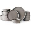 imageAmorArc Ceramic Dinnerware Sets for 4Stoneware Plates and Bowls SetsChip and Crack Resistant  Dishwasher ampamp Microwave Safe Ceramic DishesService for 4 12pcWhiteGray