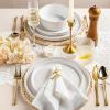 imageAmorArc Ceramic Dinnerware Sets for 4Stoneware Plates and Bowls SetsChip and Crack Resistant  Dishwasher ampamp Microwave Safe Ceramic DishesService for 4 12pcWhiteWhite