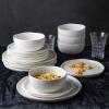 imageAmorArc Ceramic Dinnerware Sets Wavy Rim Stoneware Plates and Bowls Sets Highly Chip and Crack Resistant  Dishwasher ampamp Microwave ampamp Oven Safe Dishes set Service for 4 12pcMatte White