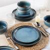 image:imageAmorArc Ceramic Plates Set of 6 85 Inch Reactive Glaze Stoneware Dessert Salad Appetizer Small Dinner Plates Microwave Dishwasher Safe Scratch Resistant Dishes Set for KitchenCeylon Blue