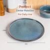 image:imageAmorArc Ceramic Plates Set of 6 85 Inch Reactive Glaze Stoneware Dessert Salad Appetizer Small Dinner Plates Microwave Dishwasher Safe Scratch Resistant Dishes Set for KitchenCeylon Blue