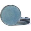 image:imageAmorArc Ceramic Plates Set of 6 85 Inch Reactive Glaze Stoneware Dessert Salad Appetizer Small Dinner Plates Microwave Dishwasher Safe Scratch Resistant Dishes Set for KitchenCeylon Blue