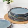 image:imageAmorArc Ceramic Plates Set of 6 85 Inch Reactive Glaze Stoneware Dessert Salad Appetizer Small Dinner Plates Microwave Dishwasher Safe Scratch Resistant Dishes Set for KitchenCeylon Blue