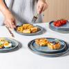 image:imageAmorArc Ceramic Plates Set of 6 85 Inch Reactive Glaze Stoneware Dessert Salad Appetizer Small Dinner Plates Microwave Dishwasher Safe Scratch Resistant Dishes Set for KitchenCeylon Blue