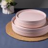 image:imageAmorArc Ceramic Dinnerware Sets for 4 12 Pieces Handpainted Plates and Bowls Set with Rustic Terracotta Underside Scratch Resistant Stoneware Dishes Set Dishwasher amp Microwave SafeModernPink