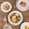 image:imageAmorArc Ceramic Dinnerware Sets for 4 12 Pieces Handpainted Plates and Bowls Set with Rustic Terracotta Underside Scratch Resistant Stoneware Dishes Set Dishwasher amp Microwave SafeModernWhite