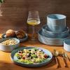 image:imageAmorArc Ceramic Dinnerware Sets for 4 12 Pieces Handpainted Plates and Bowls Set with Rustic Terracotta Underside Scratch Resistant Stoneware Dishes Set Dishwasher amp Microwave SafeModernBlue