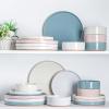 image:imageAmorArc Ceramic Dinnerware Sets for 4 12 Pieces Handpainted Plates and Bowls Set with Rustic Terracotta Underside Scratch Resistant Stoneware Dishes Set Dishwasher amp Microwave SafeModernColorful