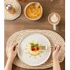 image:imageAmorArc Ceramic Dinnerware Sets for 4 12 Pieces Handpainted Plates and Bowls Set with Rustic Terracotta Underside Scratch Resistant Stoneware Dishes Set Dishwasher amp Microwave SafeBeige Handbrush Rim