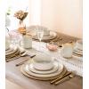 image:imageAmorArc Ceramic Dinnerware Sets for 4 12 Pieces Handpainted Plates and Bowls Set with Rustic Terracotta Underside Scratch Resistant Stoneware Dishes Set Dishwasher amp Microwave SafeBeige Handbrush Rim