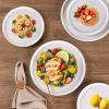 image:imageAmorArc Ceramic Dinnerware Sets for 4 12 Pieces Handpainted Plates and Bowls Set with Rustic Terracotta Underside Scratch Resistant Stoneware Dishes Set Dishwasher amp Microwave SafeModernWhite